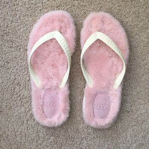 UGG Fluffy Pink Flip-Flops